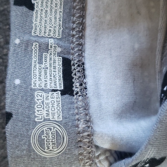 NWT Wonder Nation girls cat gray leggings size large - Picture 4 of 5